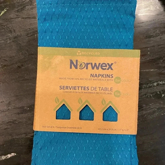 Norwex Turquoise Napkins Set - Picture 1 of 2